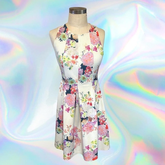 H&M Dresses Hm Floral White Dress With A Bright And Bold Floral